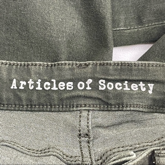 Articles of Society Stephanie Ster Hem Folsom Skinny Olive Jeans Size 26 - Picture 8 of 11
